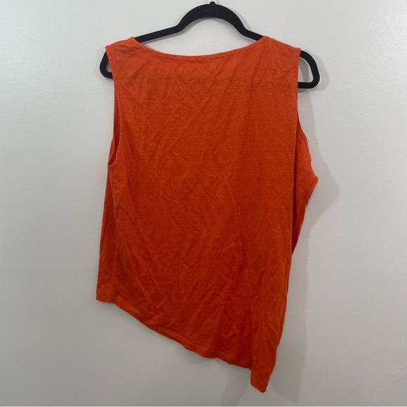 Eileen Fisher Organic Linen Asymmetrical Hem Top - Picture 2 of 5